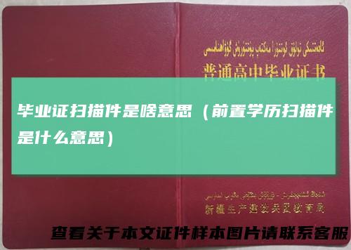 毕业证扫描件是啥意思（前置学历扫描件是什么意思）