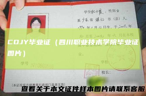 CDJY毕业证(四川职业技术学院毕业证图片)