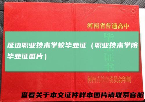 延边职业技术学校毕业证（职业技术学院毕业证图片）