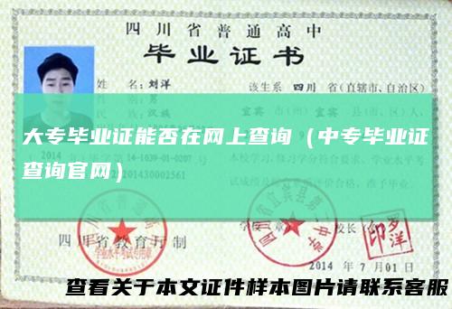 大专毕业证能否在网上查询(中专毕业证查询官网)