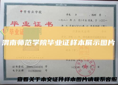 渭南师范学院毕业证样本展示图片