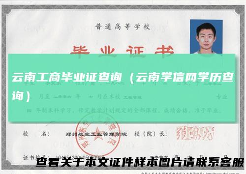 云南工商毕业证查询（云南学信网学历查询）