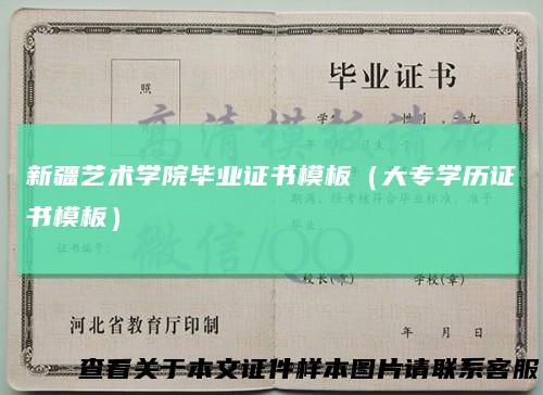 新疆艺术学院毕业证书模板(大专学历证书模板)