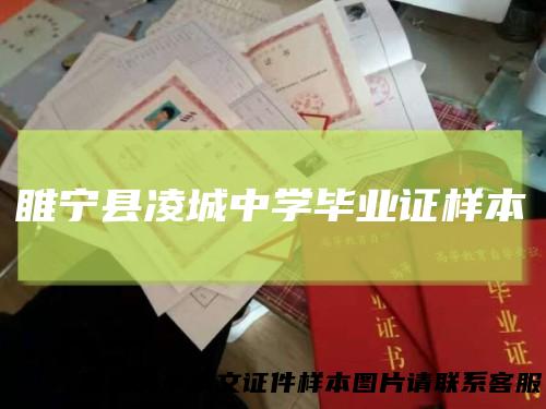 睢宁县凌城中学毕业证样本