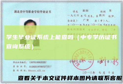 学生毕业证系统上能查吗（中专学历证书查询系统）