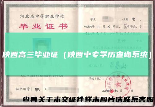 陕西高三毕业证(陕西中专学历查询系统)