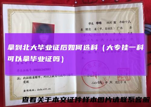 拿到北大毕业证后如何选科（大专挂一科可以拿毕业证吗）