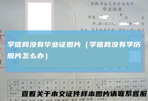 学信网没有毕业证图片(学信网没有学历照片怎么办)