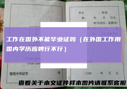 工作在国外不能毕业证吗(在外国工作用国内学历应聘行不行)