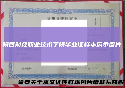 陕西财经职业技术学院毕业证样本展示图片