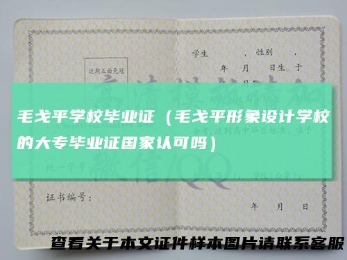 毛戈平学校毕业证(毛戈平形象设计学校的大专毕业证国家认可吗)