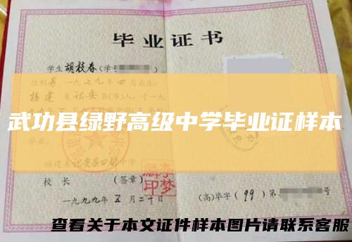 武功县绿野高级中学毕业证样本