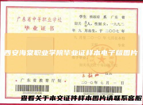 西安海棠职业学院毕业证样本电子版图片