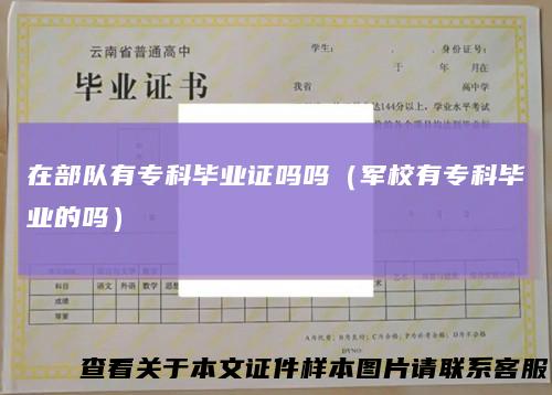 在部队有专科毕业证吗吗(军校有专科毕业的吗)