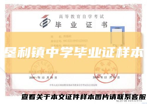 垦利镇中学毕业证样本