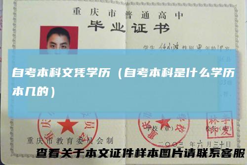 自考本科文凭学历（自考本科是什么学历本几的）