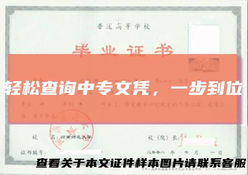 轻松查询中专文凭，一步到位