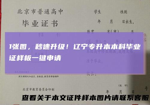 1张图，秒速升级！辽宁专升本本科毕业证样板一键申请