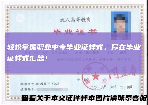 轻松掌握职业中专毕业证样式,尽在毕业证样式汇总!