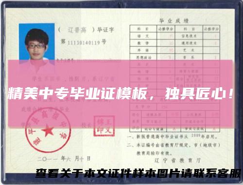 精美中专毕业证模板，独具匠心！