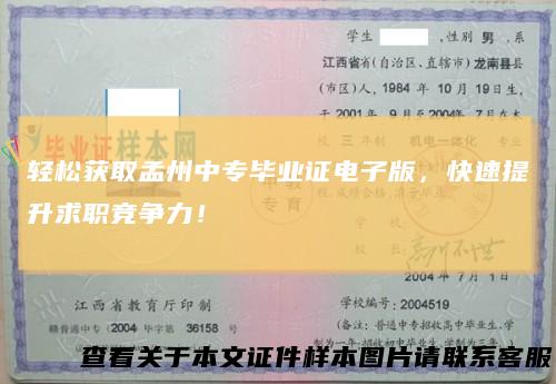轻松获取孟州中专毕业证电子版,快速提升求职竞争力!