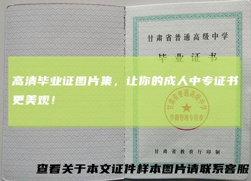 高清毕业证图片集，让你的成人中专证书更美观！