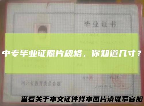中专毕业证照片规格，你知道几寸？