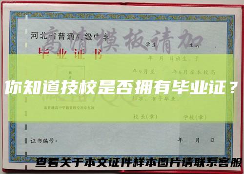 你知道技校是否拥有毕业证?