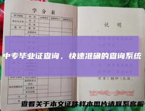 中专毕业证查询,快速准确的查询系统