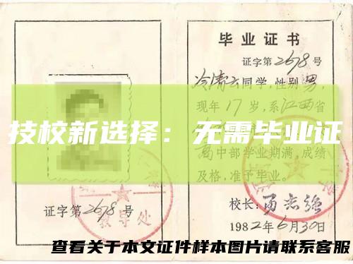 技校新选择:无需毕业证
