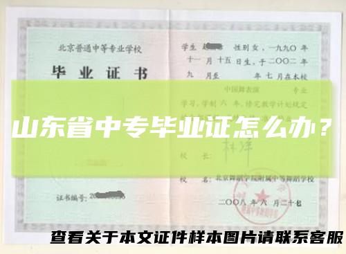 山东省中专毕业证怎么办?