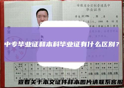 中专毕业证和本科毕业证有什么区别?