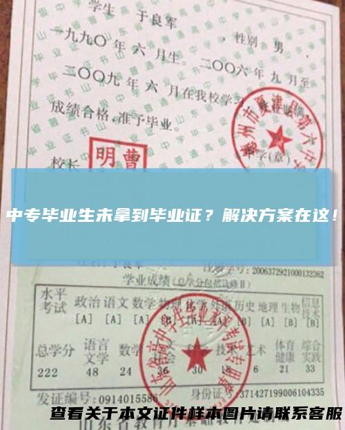 中专毕业生未拿到毕业证？解决方案在这！