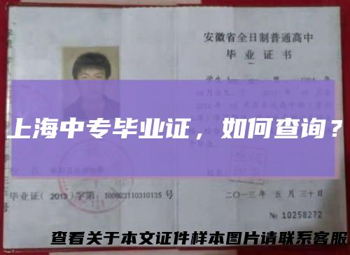 上海中专毕业证，如何查询？