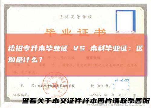 统招专升本毕业证VS本科毕业证：区别是什么？