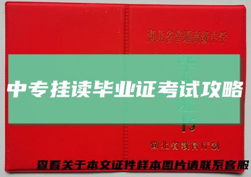 中专挂读毕业证考试攻略