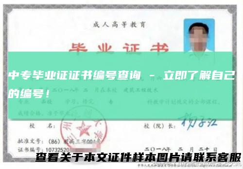 中专毕业证证书编号查询-立即了解自己的编号！