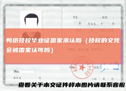 鸭纸技校毕业证国家承认吗(技校的文凭会被国家认可吗)