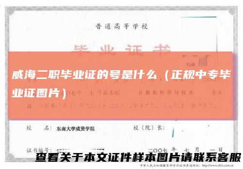 威海二职毕业证的号是什么(正规中专毕业证图片)