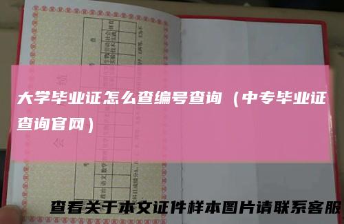 大学毕业证怎么查编号查询（中专毕业证查询官网）