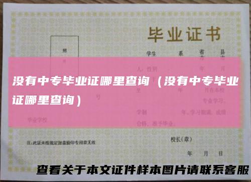 没有中专毕业证哪里查询(没有中专毕业证哪里查询)