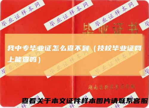 我中专毕业证怎么查不到（技校毕业证网上能查吗）