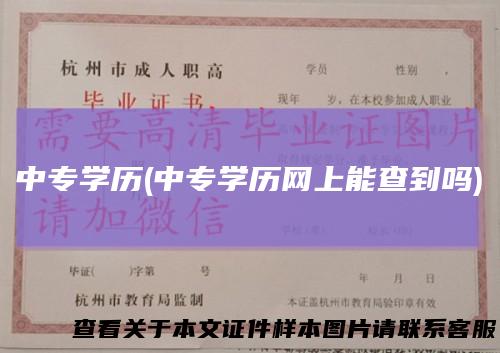 中专学历(中专学历网上能查到吗)