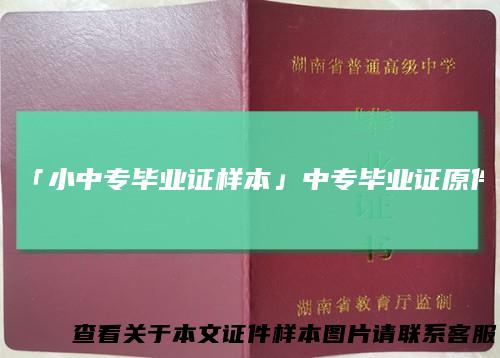 「小中专毕业证样本」中专毕业证原件