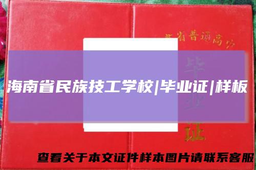 海南省民族技工学校|毕业证|样板