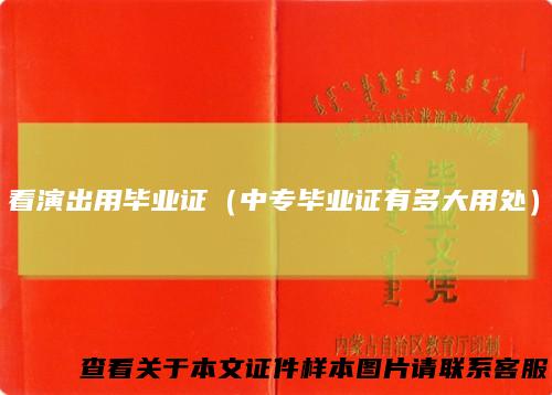 看演出用毕业证（中专毕业证有多大用处）