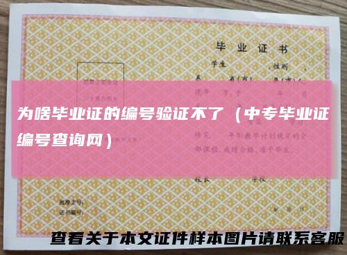 为啥毕业证的编号验证不了(中专毕业证编号查询网)