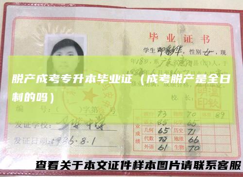 脱产成考专升本毕业证(成考脱产是全日制的吗)