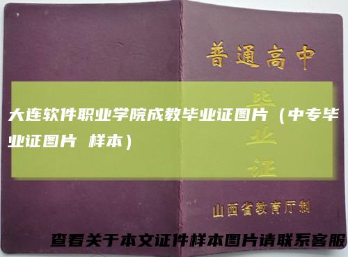 大连软件职业学院成教毕业证图片（中专毕业证图片样本）