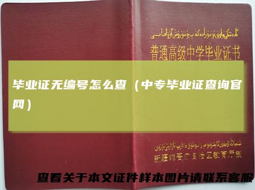 毕业证无编号怎么查(中专毕业证查询官网)